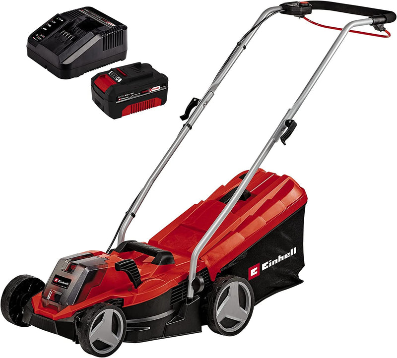 Cortacésped con batería de litio GE-CM 18/33 Li que incluye una batería de 4,0 Ah y motor brushless Einhell