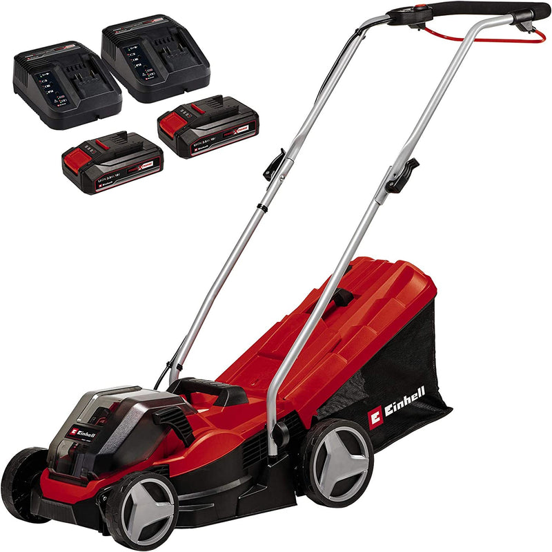 Cortacésped con batería de litio GE-CM 36/33 Li que incluye dos baterías de 2,5 Ah Einhell